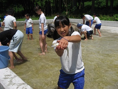 前坂キャンプ場 掴み取り